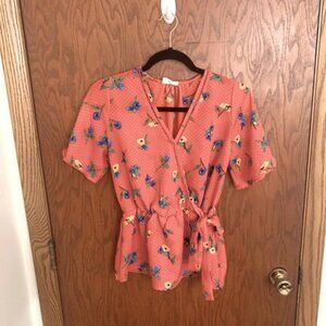 Sienna Sky Floral Wrap Blouse